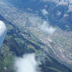 Flugwegposition um 12:28:01: Aufgenommen in der Nähe von Gemeinde Tulfes, Österreich in 3946 Meter